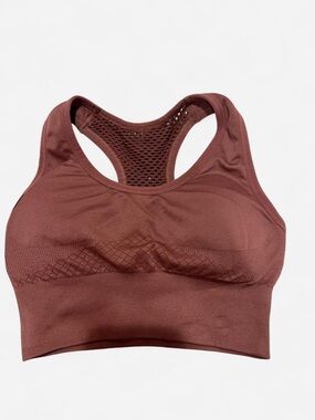 Burgundy Seamless Sports Bra Diamond Quilted Back Size Small Activewear